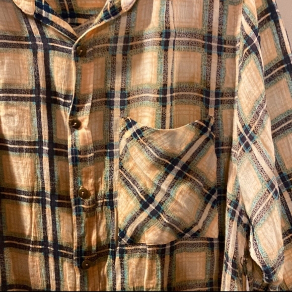 EUC🔹️Med Free People Hand Dyed Oversized Button-down - Picture 4 of 7